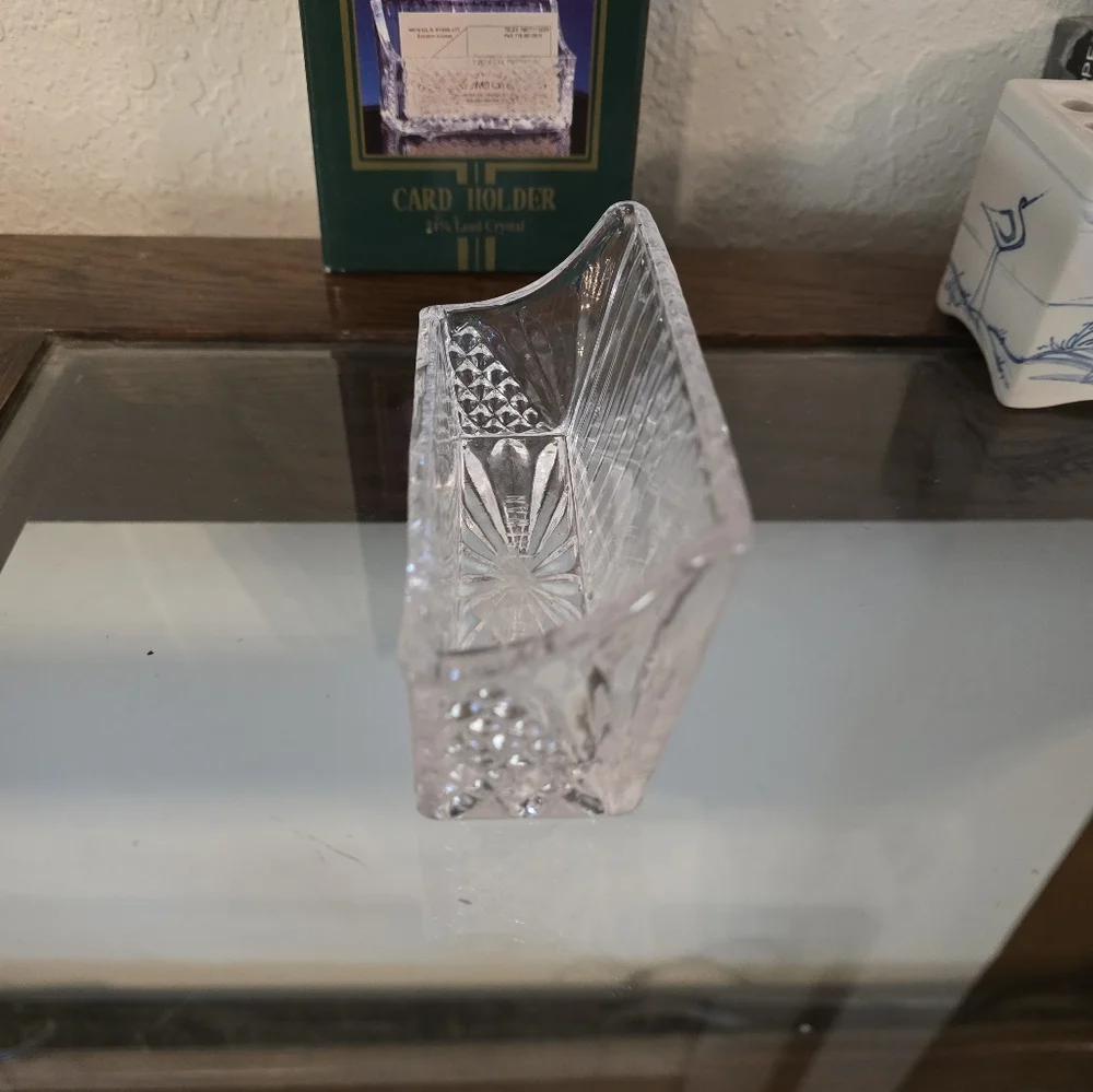 NEW-Lead Crystal Businesses Card Holder By Shannon Fine Crystal Of Ireland